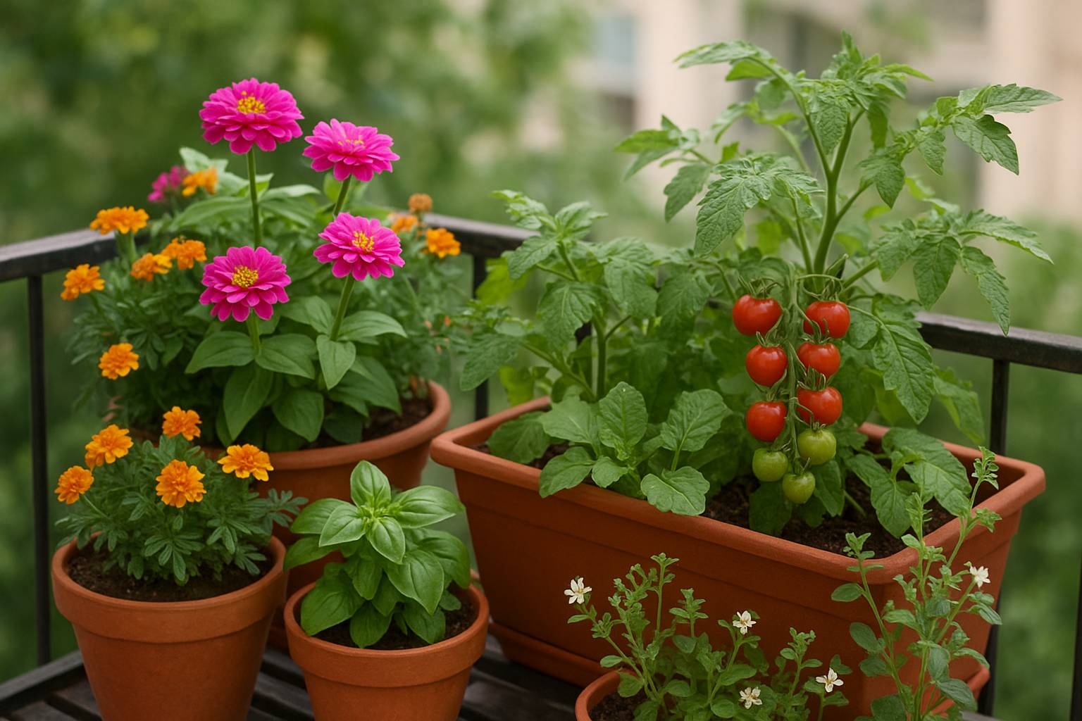 Balcon fleuri et utile : associer légumes et fleurs pour un coin nature réussi
