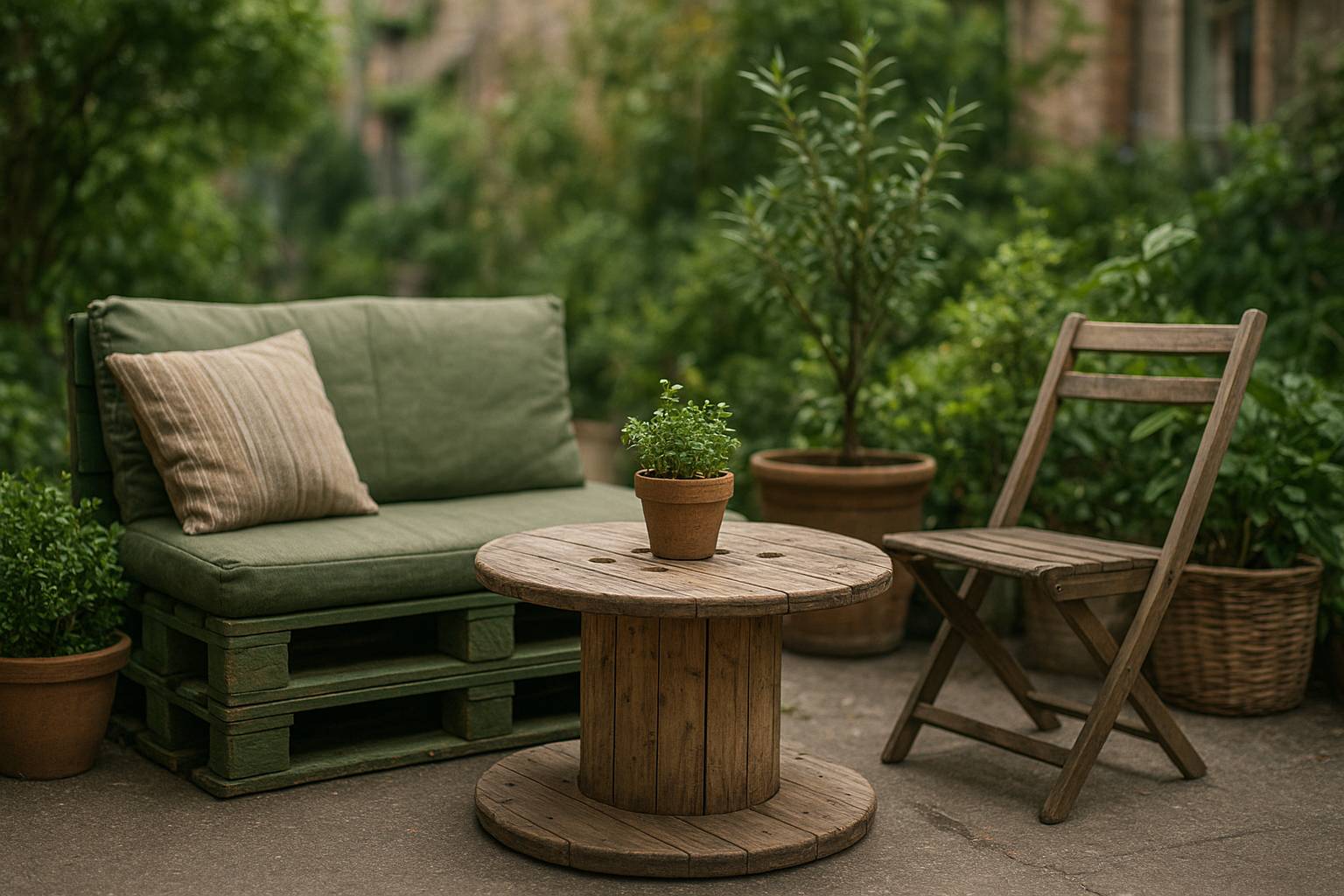 Mobilier vert et récup : aménagez un espace extérieur cosy et durable en ville